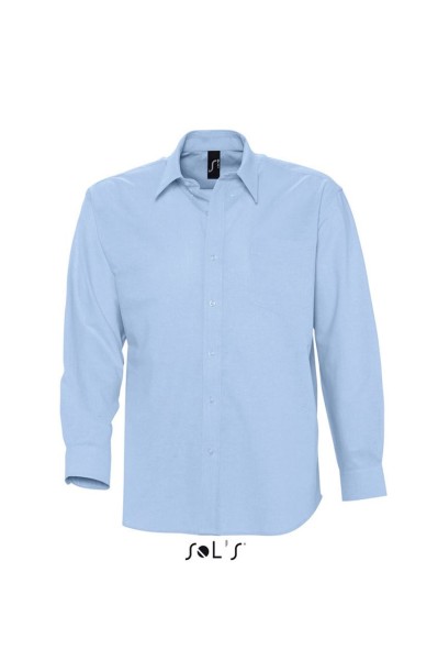 SOL'S BOSTON - LONG SLEEVE OXFORD MEN'S SHIRT Kék 