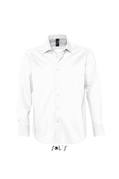 SOL'S BRIGHTON - LONG SLEEVE STRETCH MEN'S SHIRT Fehér 