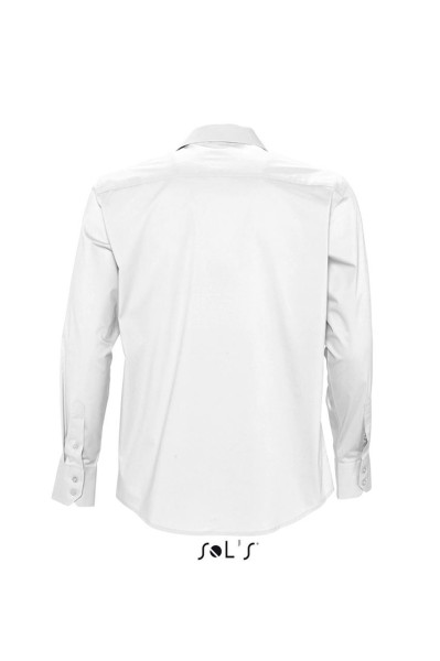 SOL'S BRIGHTON - LONG SLEEVE STRETCH MEN'S SHIRT Fehér 