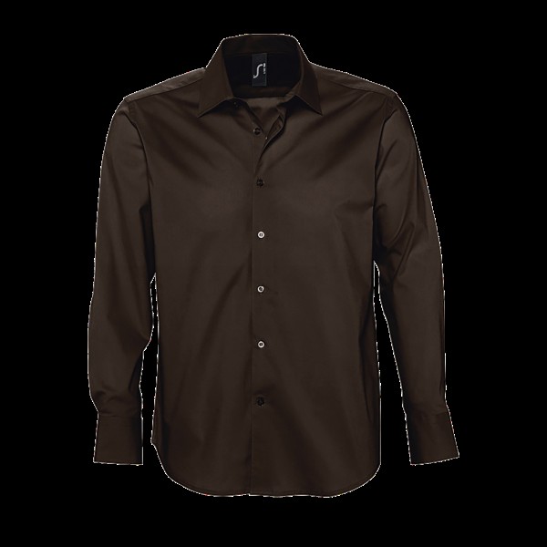 SOL'S BRIGHTON - LONG SLEEVE STRETCH MEN'S SHIRT Fekete 