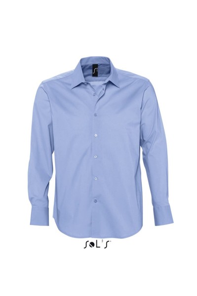 SOL'S BRIGHTON - LONG SLEEVE STRETCH MEN'S SHIRT Kék 
