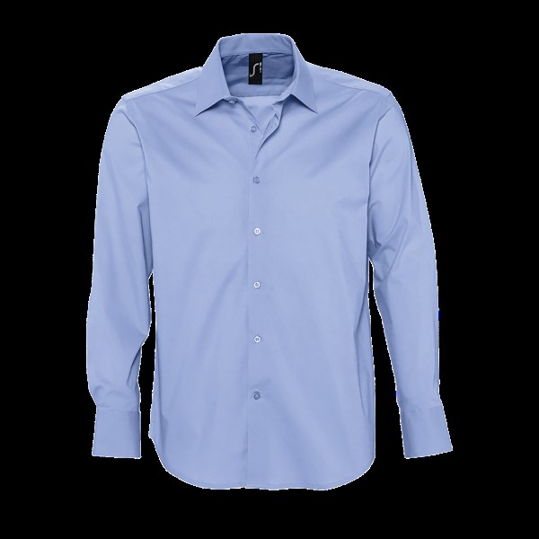 SOL'S BRIGHTON - LONG SLEEVE STRETCH MEN'S SHIRT Kék 