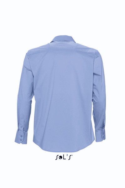 SOL'S BRIGHTON - LONG SLEEVE STRETCH MEN'S SHIRT Kék 
