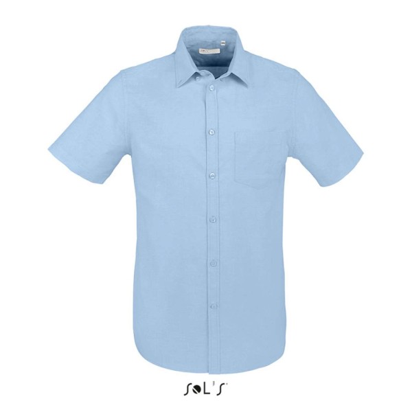 SOL'S BRISBANE FIT - SHORT SLEEVE OXFORD MEN'S SHIRT Kék 