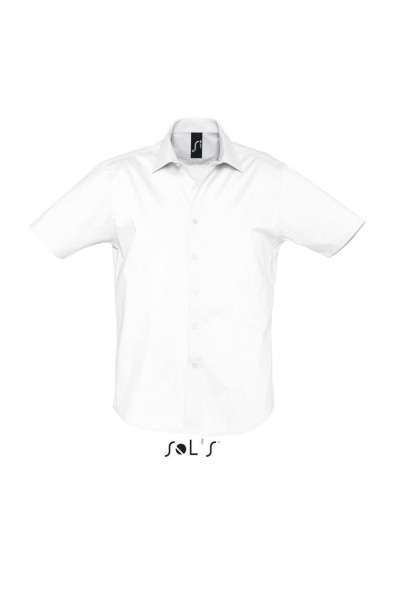 SOL'S BROADWAY - SHORT SLEEVE STRETCH MEN'S SHIRT Fehér 