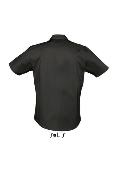 SOL'S BROADWAY - SHORT SLEEVE STRETCH MEN'S SHIRT Fekete 