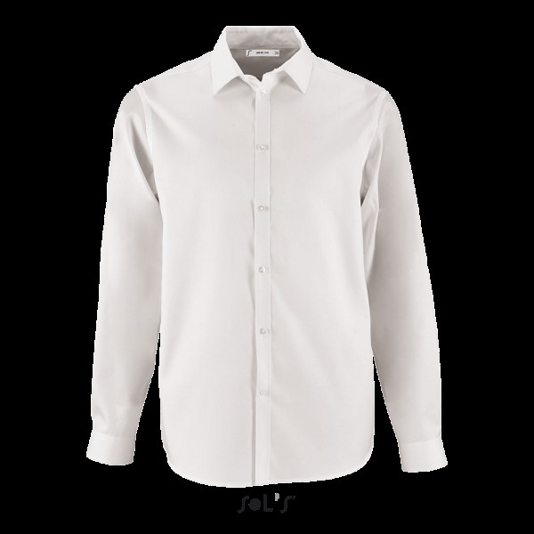 SOL'S BRODY MEN - HERRINGBONE SHIRT Fehér 