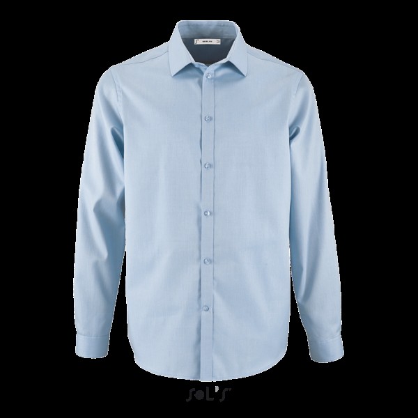 SOL'S BRODY MEN - HERRINGBONE SHIRT Kék 
