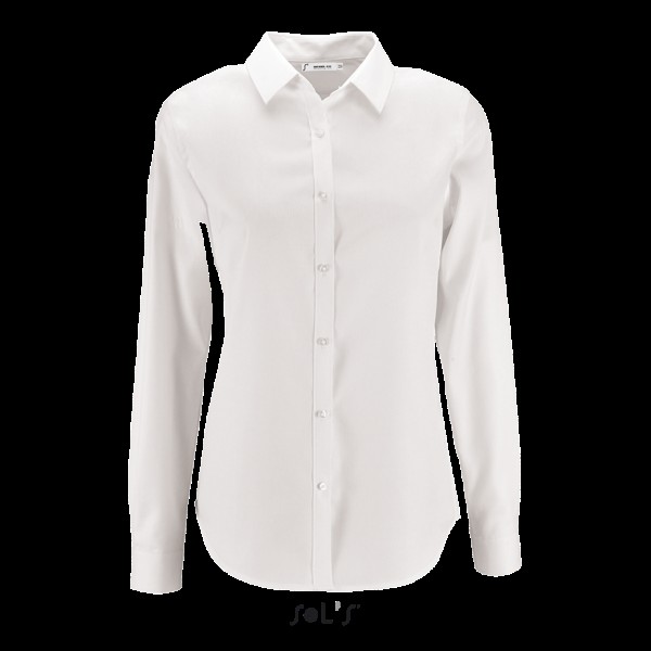 SOL'S BRODY WOMEN - HERRINGBONE SHIRT Fehér 