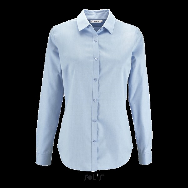 SOL'S BRODY WOMEN - HERRINGBONE SHIRT Kék 