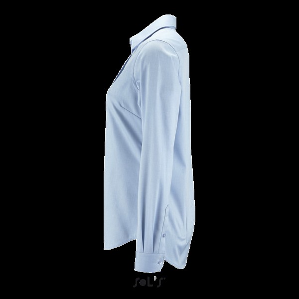 SOL'S BRODY WOMEN - HERRINGBONE SHIRT Kék 