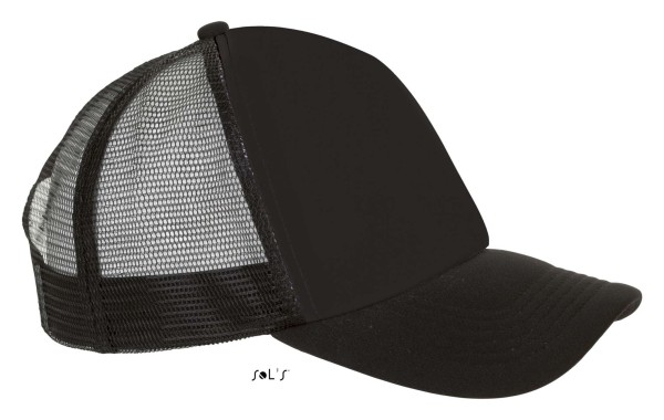 SOL'S BUBBLE - FIVE PANEL MESH CAP Fekete 