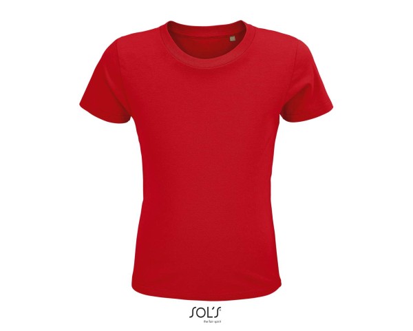 SOL'S CRUSADER KIDS' - ROUND-NECK FITTED JERSEY T-SHIRT Piros 
