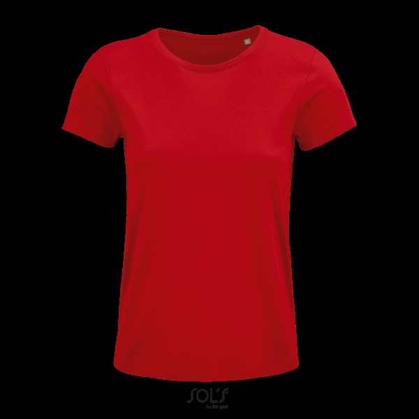 SOL'S CRUSADER WOMEN - ROUND-NECK FITTED JERSEY T-SHIRT Piros 