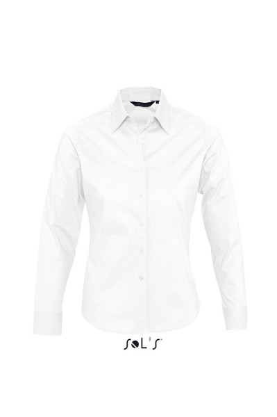 SOL'S EDEN - LONG SLEEVE STRETCH WOMEN'S SHIRT Fehér 