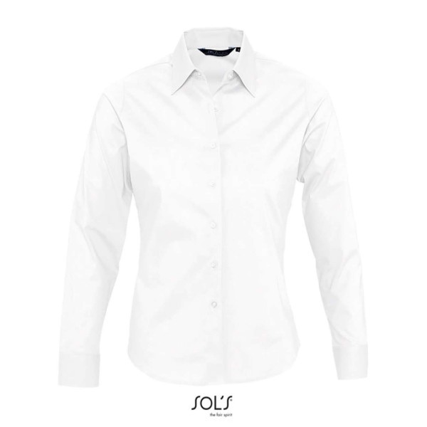 SOL'S EDEN - LONG SLEEVE STRETCH WOMEN'S SHIRT Fehér 