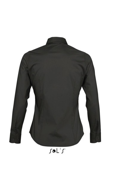 SOL'S EDEN - LONG SLEEVE STRETCH WOMEN'S SHIRT Fekete 