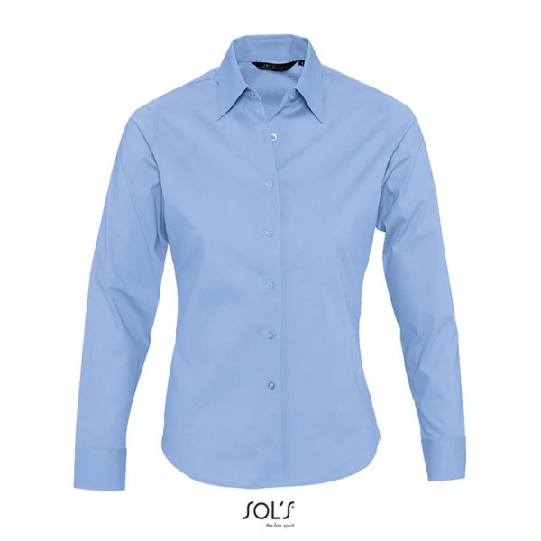 SOL'S EDEN - LONG SLEEVE STRETCH WOMEN'S SHIRT Kék 