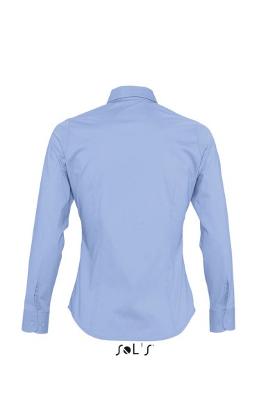 SOL'S EDEN - LONG SLEEVE STRETCH WOMEN'S SHIRT Kék 