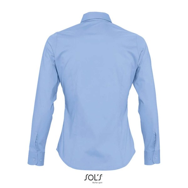 SOL'S EDEN - LONG SLEEVE STRETCH WOMEN'S SHIRT Kék 