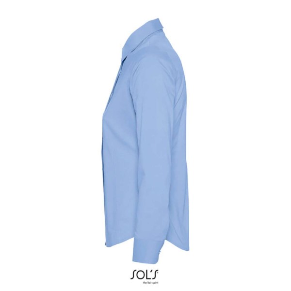 SOL'S EDEN - LONG SLEEVE STRETCH WOMEN'S SHIRT Kék 