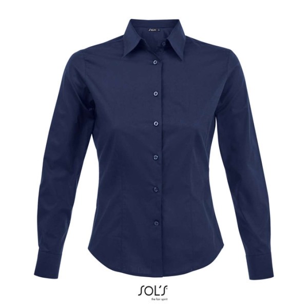 SOL'S EDEN - LONG SLEEVE STRETCH WOMEN'S SHIRT Kék 