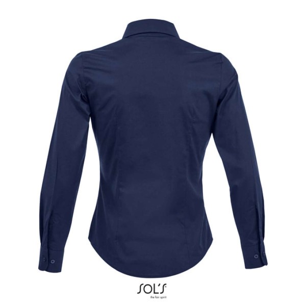 SOL'S EDEN - LONG SLEEVE STRETCH WOMEN'S SHIRT Kék 