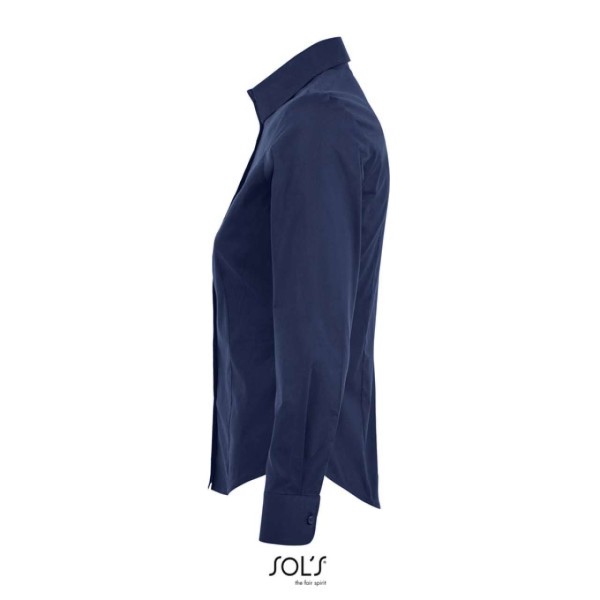 SOL'S EDEN - LONG SLEEVE STRETCH WOMEN'S SHIRT Kék 
