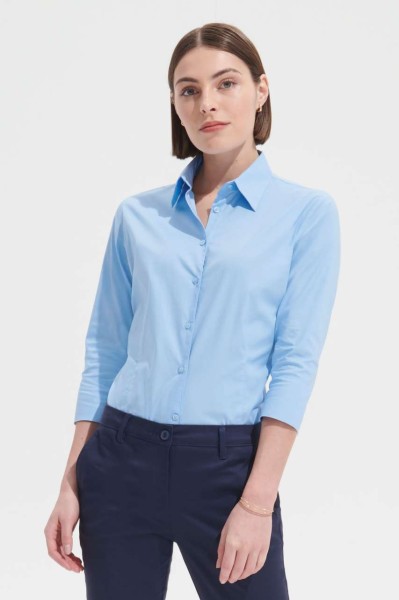 SOL'S EFFECT - 3/4 SLEEVE STRETCH WOMEN'S SHIRT Kék 