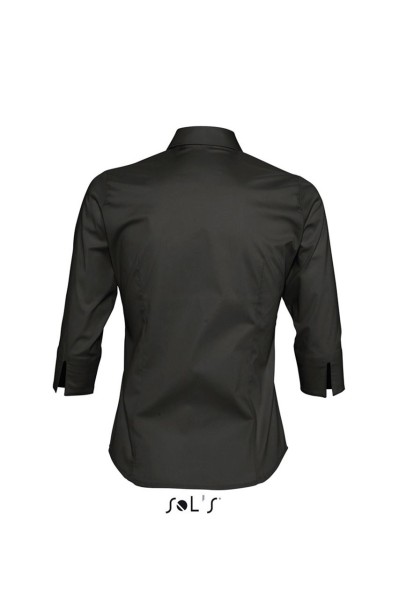 SOL'S EFFECT - 3/4 SLEEVE STRETCH WOMEN'S SHIRT Fekete 