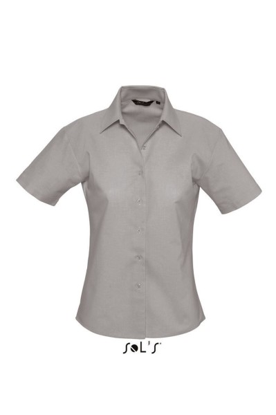 SOL'S ELITE - SHORT SLEEVE OXFORD WOMEN'S SHIRT Szürke 