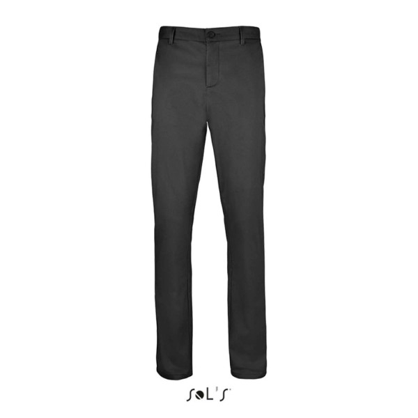 SOL'S JARED MEN - SATIN STRETCH TROUSERS Fekete 