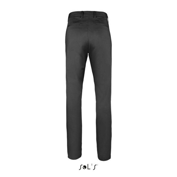 SOL'S JARED MEN - SATIN STRETCH TROUSERS Fekete 