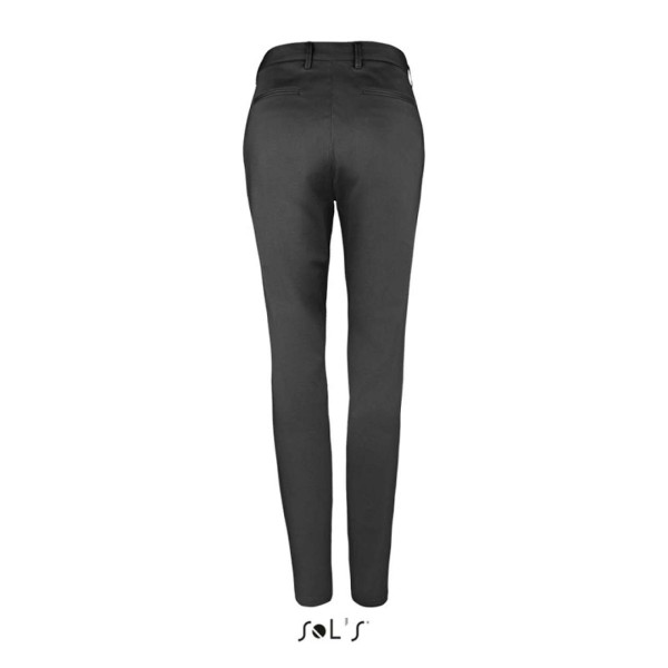 SOL'S JARED WOMEN - SATIN STRETCH TROUSERS Fekete 