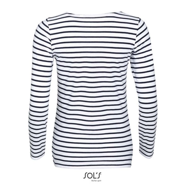 SOL'S MARINE WOMEN - HOSSZÚ UJJÚ CSÍKOS PÓLÓ Fehér 