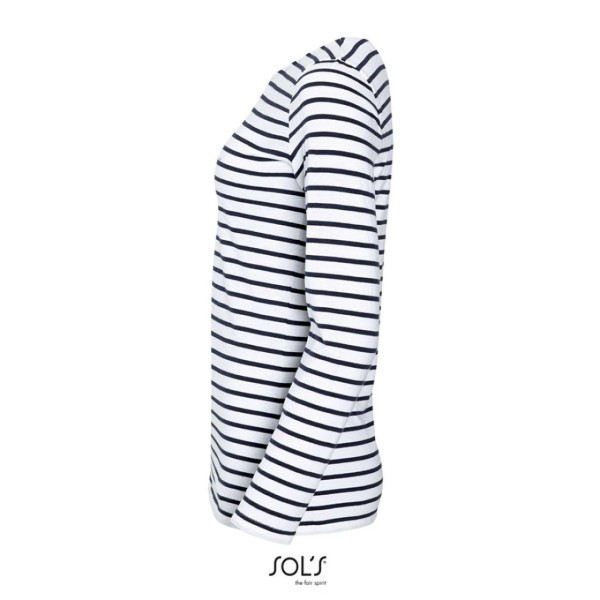 SOL'S MARINE WOMEN - HOSSZÚ UJJÚ CSÍKOS PÓLÓ Fehér 