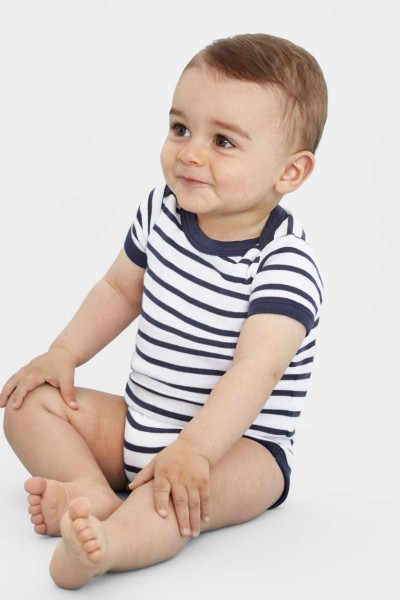 SOL'S MILES BABY - STRIPED BODYSUIT Fehér 