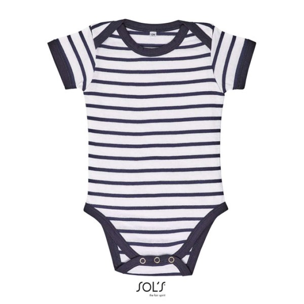 SOL'S MILES BABY - STRIPED BODYSUIT Fehér 