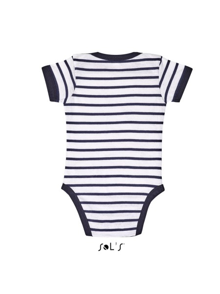 SOL'S MILES BABY - STRIPED BODYSUIT Fehér 