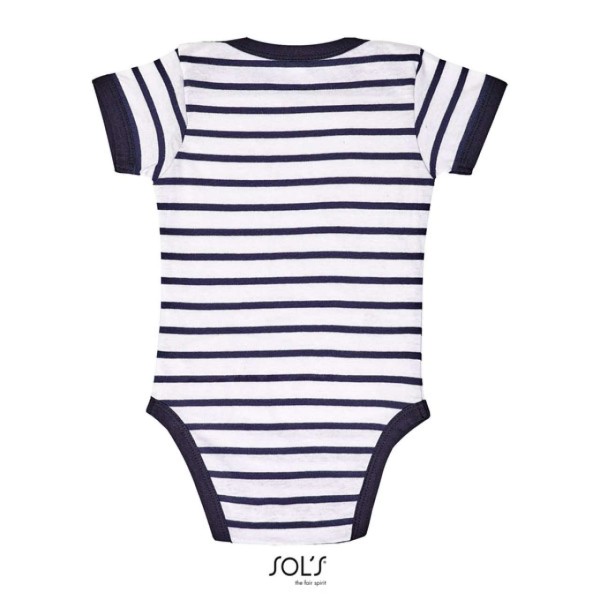 SOL'S MILES BABY - STRIPED BODYSUIT Fehér 