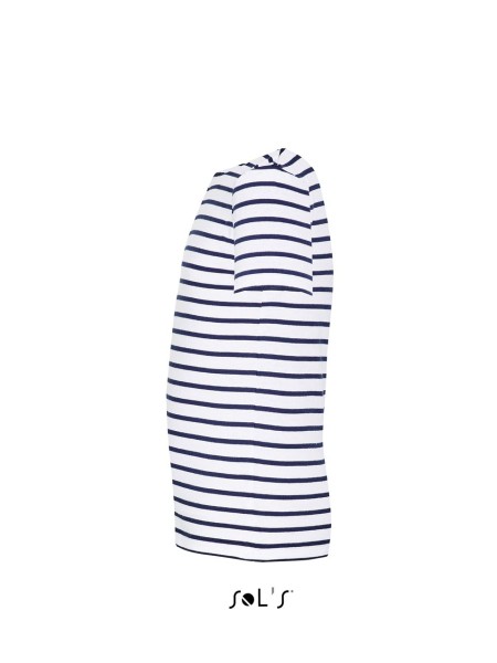 SOL'S MILES KIDS' - ROUND NECK STRIPED T-SHIRT Fehér 