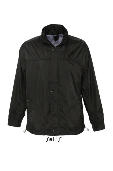 SOL'S MISTRAL - JERSEY-LINED WATER REPELLENT WINDBREAKER Fekete 