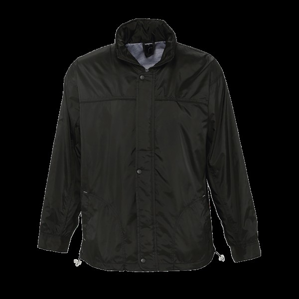 SOL'S MISTRAL - JERSEY-LINED WATER REPELLENT WINDBREAKER Fekete 