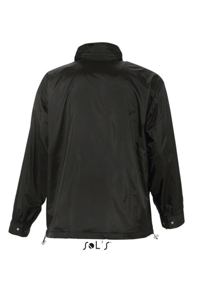 SOL'S MISTRAL - JERSEY-LINED WATER REPELLENT WINDBREAKER Fekete 