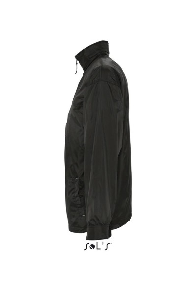 SOL'S MISTRAL - JERSEY-LINED WATER REPELLENT WINDBREAKER Fekete 