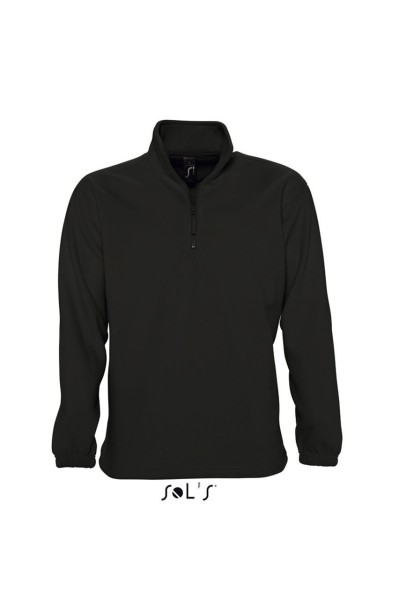 SOL'S NESS - FLEECE 1/4 ZIP SWEATSHIRT Fekete 