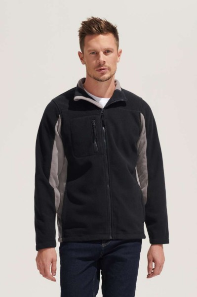 SOL'S NORDIC - MEN’S TWO-COLOUR ZIPPED FLEECE JACKET Kék 