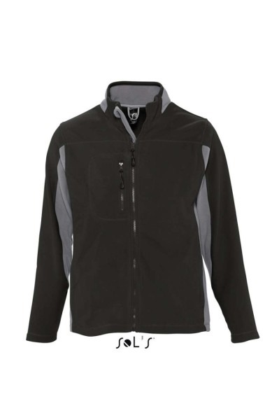 SOL'S NORDIC - MEN’S TWO-COLOUR ZIPPED FLEECE JACKET Fekete 