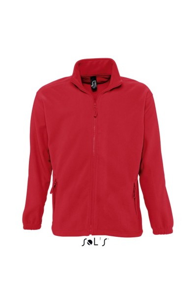 SOL'S NORTH MEN - ZIPPED FLEECE JACKET Piros 