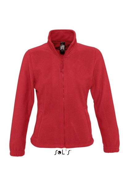 SOL'S NORTH WOMEN - ZIPPED FLEECE JACKET Piros 